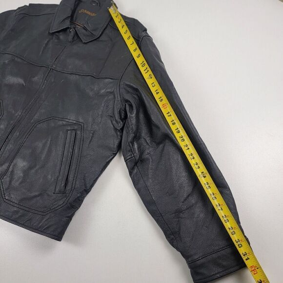 St Johns Bay Men Vintage Bomber Leather Jacket Brown Quilted Line Sz XLarge XL - Picture 6 of 12